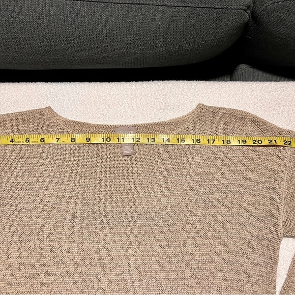 Oatmeal woven knit scoop neck sweater by‎ CHICOS Size 1. - Picture 2 of 11